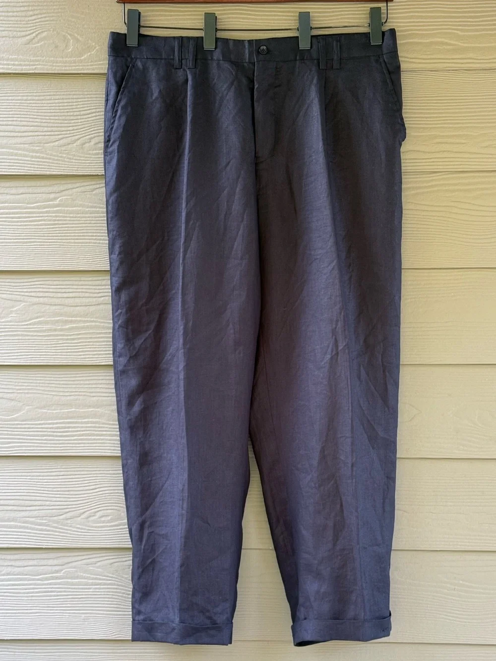 Royal Prestige Men's Black Linen Straight Leg Casual Travel Summer Pants Size 44